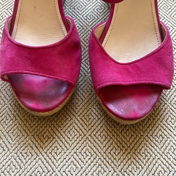 Prada Hot Pink Espadrille Wedge Sandals, 38 - Picture 6 of 16